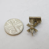 Sterling Silver Windmill Charm Pendant Vintage c1970s