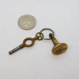 Georgian Gilt Metal 'Thomas' Named Fob Seal & Watch Key on Split Ring Antique