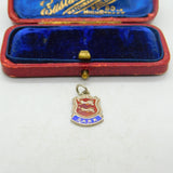 Sterling Silver and Enamel Sark Traveller Shield Charm Pendant Vintage c1970