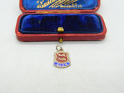 Sterling Silver and Enamel Sark Traveller Shield Charm Pendant Vintage c1970