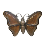Art Deco Sterling Silver Morpho Set Butterfly Wing Brooch Antique c1920s