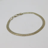 Italian Sterling Silver Fancy Flat Link Bracelet Contemporary c1990