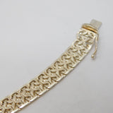 Sterling Silver Woven Pattern Link Bracelet Vintage c1970s
