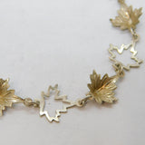 Sterling Silver Maple Leaf Form Linked Bracelet Vintage c1970's