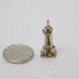 Sterling Silver City Tower Charm Pendant Vintage c1970