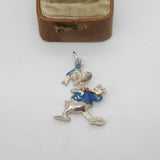 Sterling Silver Enamel Disney Donald Duck Charm Pendant Vintage c1970