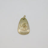 Sterling Silver Dog Tag Style St Christopher Charm Pendant Vintage 1979 London