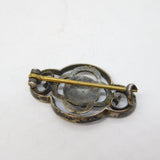 Scandinavian Sterling Silver & Enamel Dress Brooch Antique c1920 Art Deco
