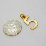 9ct Yellow Gold Number 5 Charm or Pendant Vintage c1970s