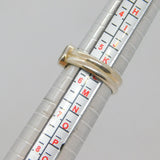 Sterling Silver Spinel Set Double Band Solitaire Ring Vintage c1970 Size L