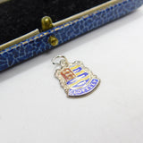Sterling Silver & Enamel Clovelly Shield Charm Pendant Vintage c1970