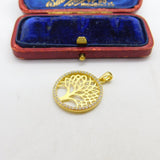 Silver Gilt Tree of Life Charm Pendant Vintage c1970