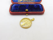 Silver Gilt Tree of Life Charm Pendant Vintage c1970