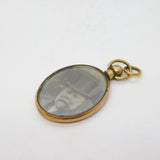 Edwardian Rolled Gold Double Portrait Locket Pendant Antique c1910