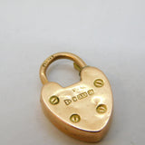 Edwardian 9ct Gold Heart Lock Pendant or Bracelet Clasp Antique 1908 Chester