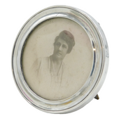 Edwardian Sterling Silver Circular Picture Frame Antique c1905 Birmingham