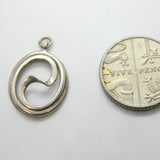 Sterling Silver Modernist Drop Charm Pendant Vintage c1970