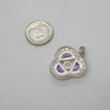 Sterling Silver Amethyst & Paste Set Charm Pendant Vintage c1970s