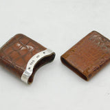 Victorian Sterling Silver & Leather Novelty Vesta Case Antique 1899 London