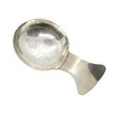 George III Sterling Silver Leaf Pattern Tea Caddy Spoon Antique c1820 Unmarked