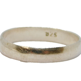 Sterling Silver Plain 3mm Wide Wedding Band Ring Vintage c1970 Size F