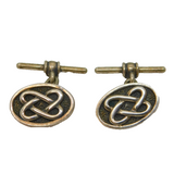 Pair Of Sterling Silver Oxidised Celtic Pattern Chain Cufflinks Vintage c1990