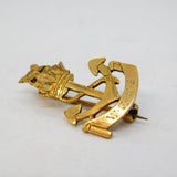 WWII 9ct Yellow Gold Wrens Navy Sweetheart Brooch Antique c1940s