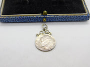 Sterling Silver USA Roosevelt Dime Coin Charm Pendant Antique 1946 WWII-Era