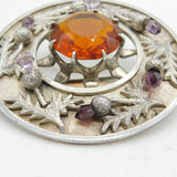 Edwardian Large Scottish Sterling Silver Kilt Brooch Antique 1910 Birmingham