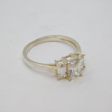 Sterling Silver Triple CZ Contemporary Dress Ring Modern c2000 Size P