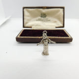 Sterling Silver Lady in a Dress Charm Pendant Vintage c1970