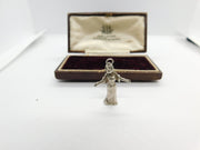 Sterling Silver Lady in a Dress Charm Pendant Vintage c1970