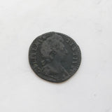 King William III Copper Farthing Coin Antique 1700 Fine Condition