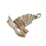 Sterling Silver Oriental Junk Boat Charm Pendant Vintage c1970