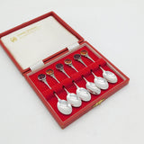 Scottish Robert Allison Sterling Silver Stone Set Celtic Teaspoons Vintage 1961