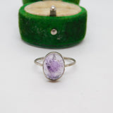 Sterling Silver Cabochon Amethyst Ring Vintage c1970 Size L UK