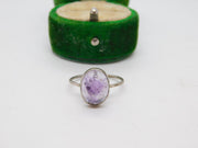 Sterling Silver Cabochon Amethyst Ring Vintage c1970 Size L UK