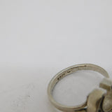 Sterling Silver Graduated Paste Crescent Moon Ring Vintage 1975 London