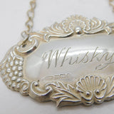 Sterling Silver Grape Pattern Whisky Decanter Label Vintage 1990 Birmingham