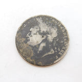 George IV .925 Silver Half Crown Coin Antique 1823 Fair/Worn Condition