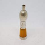 Edwardian Sterling Silver & Block Amber Cheroot Holder Antique 1905