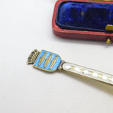 Aksel Holmsen Norwegian Sterling Silver Gilt & Enamel 'Mandal' Souvenir Spoon
