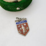 Sterling Silver Enamel Forres Shield Charm Pendant Vintage c1970