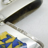 Victorian Sterling Silver Enamel Trinity College, Oxford Vesta Case Antique 1893