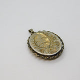 Sterling Silver Victorian Style Floral Design Double Locket Pendant Vintage 1976