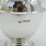 Edwardian Arts & Crafts Planished Sterling Silver Lidded Mug Antique London