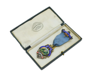 Boxed Sterling Silver & Enamel Neath Masonic Medal Antique 1927 Birmingham