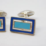 Links of London Sterling Silver & Enamel Pair of Cufflinks Vintage c2010s