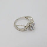 Sterling Silver Round Spinel Solitaire Engagement Ring Modern c1990 Size L 1/2