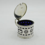 Victorian Sterling Silver Flower & Urn Pattern Mustard Pot Antique 1893 London